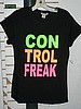6 Pcs Ladies Neon Print Baby Doll T shirts CONTROL FREAK